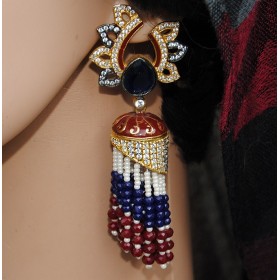 Designer Tassel Long Jhumka Earrings